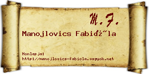 Manojlovics Fabióla névjegykártya